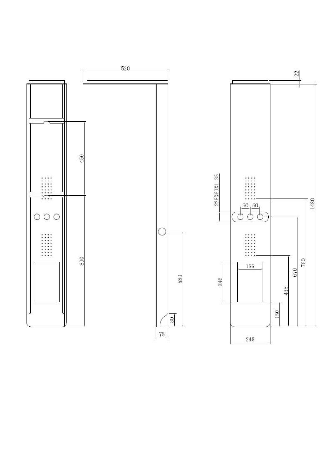 COLONNA IDROMASSAGGIO PANNELLO DOCCIA BIANCO NERO TOUCH A7118 IN ALLUMINO 2  POSTAZIONI GETTI 3 FUNZIONI karag Italia Srl 329,00